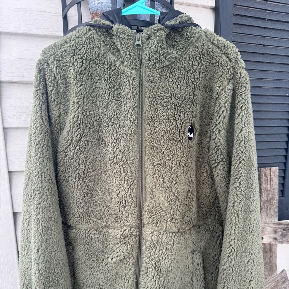 Zyia teddy green fleece jacket size large 12/14